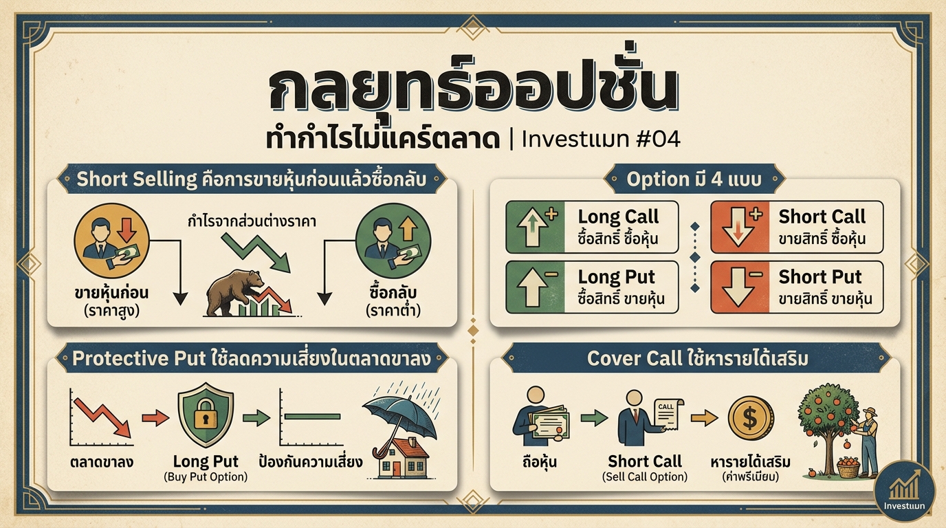 “กลยุทธ์ออปชั่น” ทำกำไรไม่แคร์ตลาด | Investแมท #04