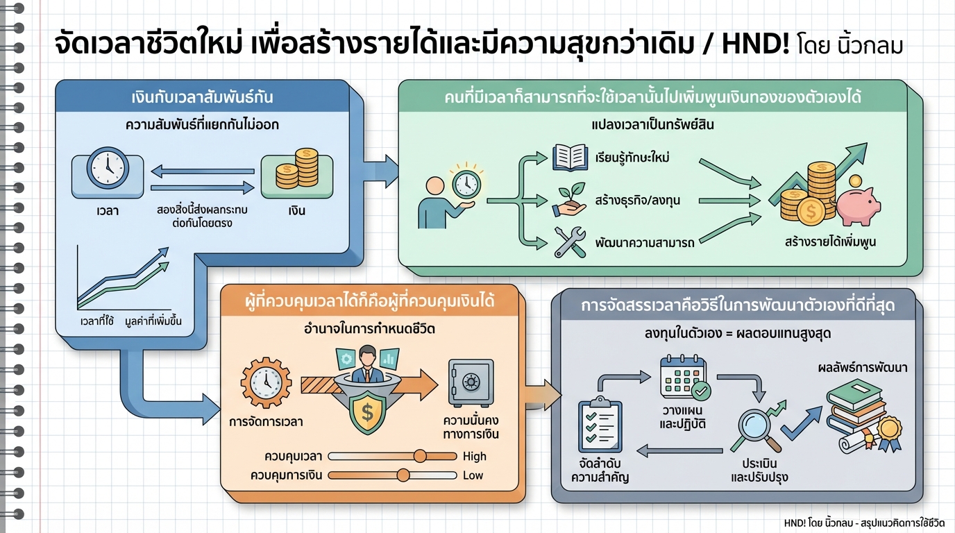 จัดเวลาชีวิตใหม่ เพื่อสร้างรายได้และมีความสุขกว่าเดิม / HND! โดย นิ้วกลม