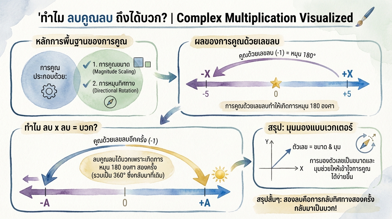 ทำไม ลบคูณลบ ถึงได้บวก? เข้าใจง่ายด้วยภาพ | การงง การเงิน