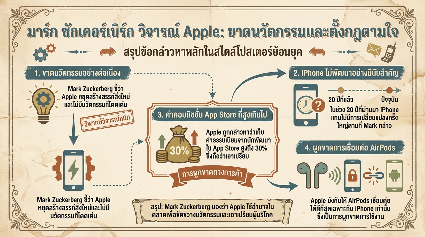 มาร์ก ซักเคอร์เบิร์ก แขวะ Apple: ไม่มีนวัตกรรมใหม่ แถมตั้งกฎตามใจ