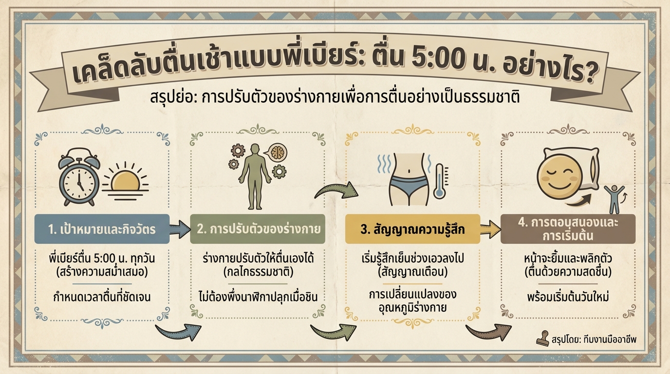 เคล็ดลับตื่นเช้า 5:00 น. ฉบับพี่เบียร์: How P Beer wake up early everyday 🥶