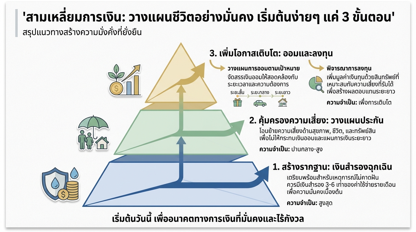 สามเหลี่ยมการเงิน: วางแผนชีวิตอย่างมั่นคง เริ่มต้นง่ายๆ 3 ขั้นตอน