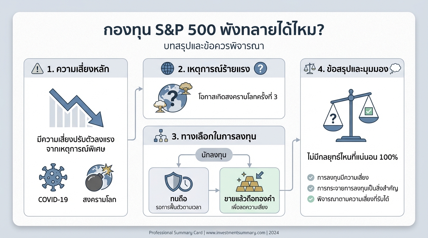 กองทุน S&P 500 พังทลายได้ไหม? วิเคราะห์ความเสี่ยงและทางออก