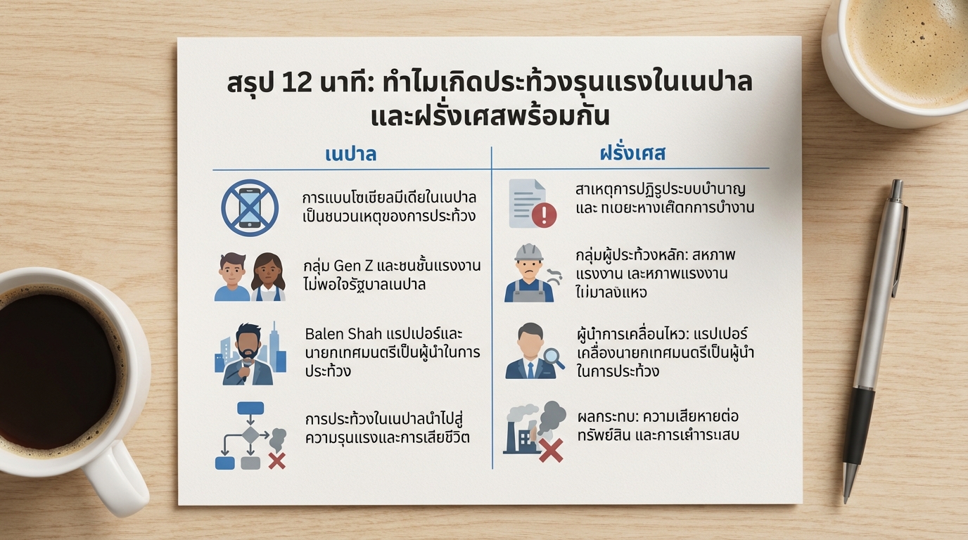 สรุป 12 นาที: ประท้วงรุนแรงในเนปาลและฝรั่งเศส | Mr Messenger Talk