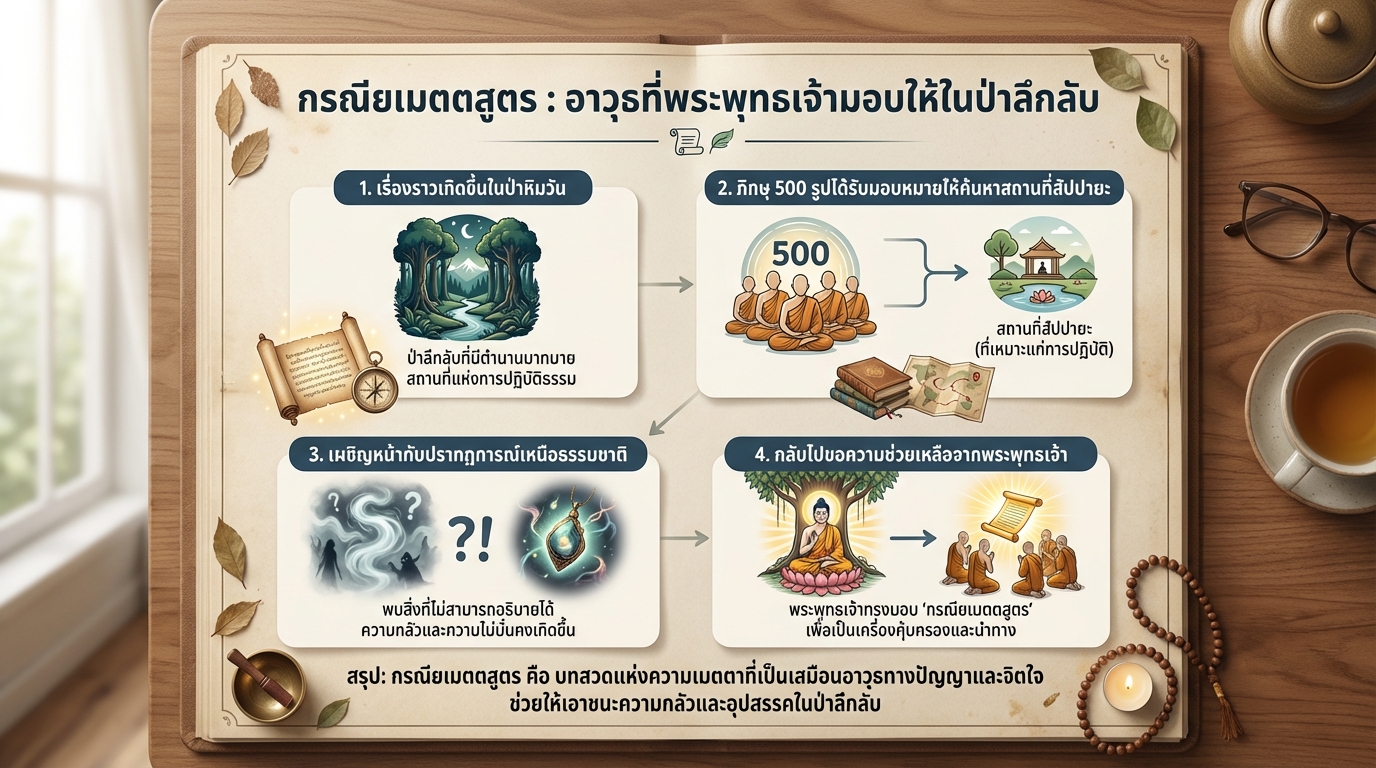 กรณียเมตตสูตร: อาวุธลับจากพระพุทธเจ้าในป่าหิมพานต์ I #นะโมพุทธายะ