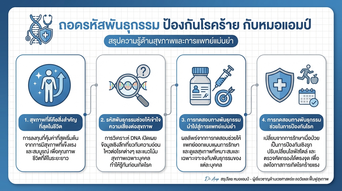 ถอดรหัสพันธุกรรม ป้องกันโรคร้าย กับหมอแอมป์: สุขภาพดีเริ่มต้นที่นี่