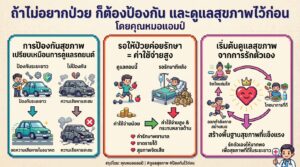 ถ้าไม่อยากป่วย ต้องป้องกันและดูแลสุขภาพ: แนวทางจากคุณหมอแอมป์