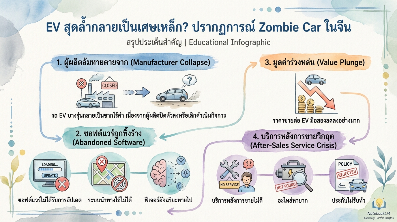 EV สุดล้ำกลายเป็นเศษเหล็ก? ปรากฏการณ์ Zombie Car ในจีน