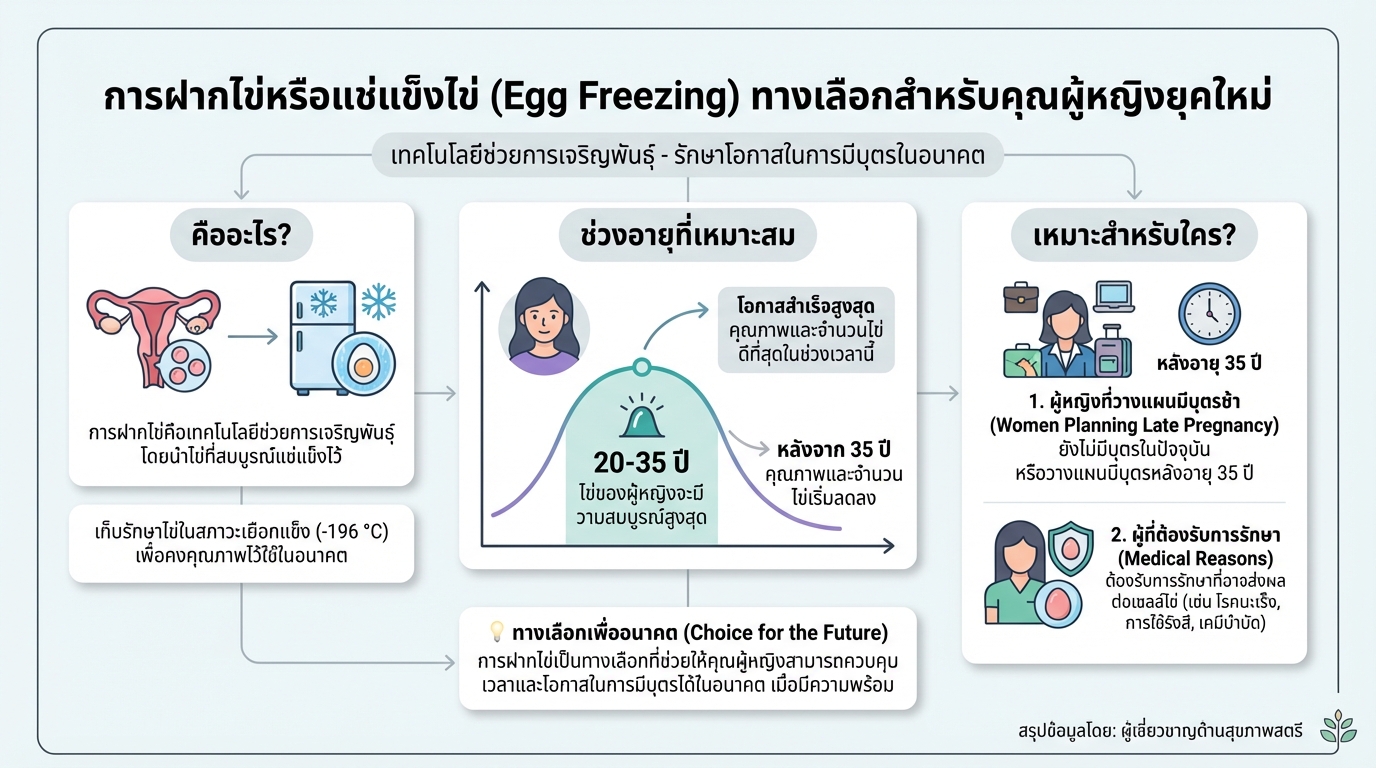 การฝากไข่หรือแช่แข็งไข่ (Egg Freezing) ทางเลือกสำหรับคุณผู้หญิงยุคใหม่