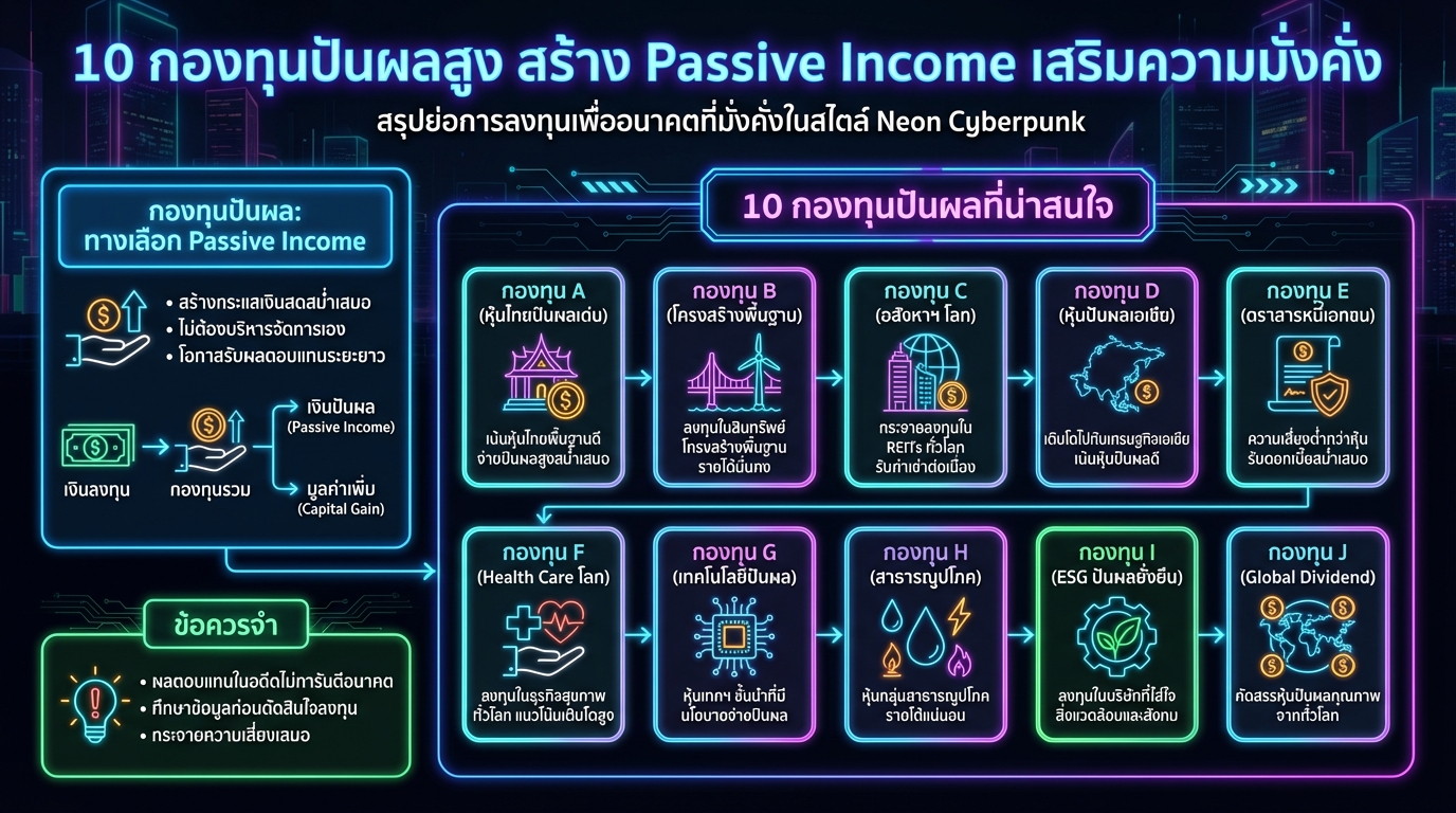 10 กองทุนปันผลสูง สร้าง Passive Income เสริมความมั่งคั่ง | การงง การเงิน