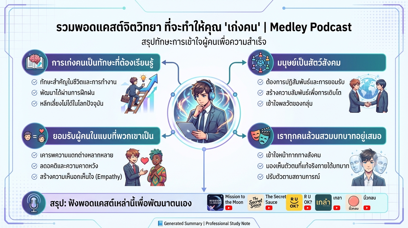 รวมพอดแคสต์จิตวิทยา เก่งคน: ทักษะสำคัญสู่ความสำเร็จ | Medley