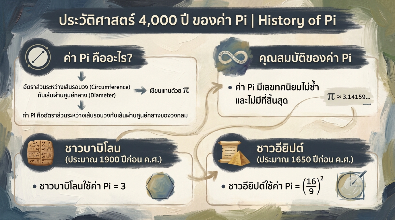 ประวัติศาสตร์ 4,000 ปี ของค่า Pi | History of Pi