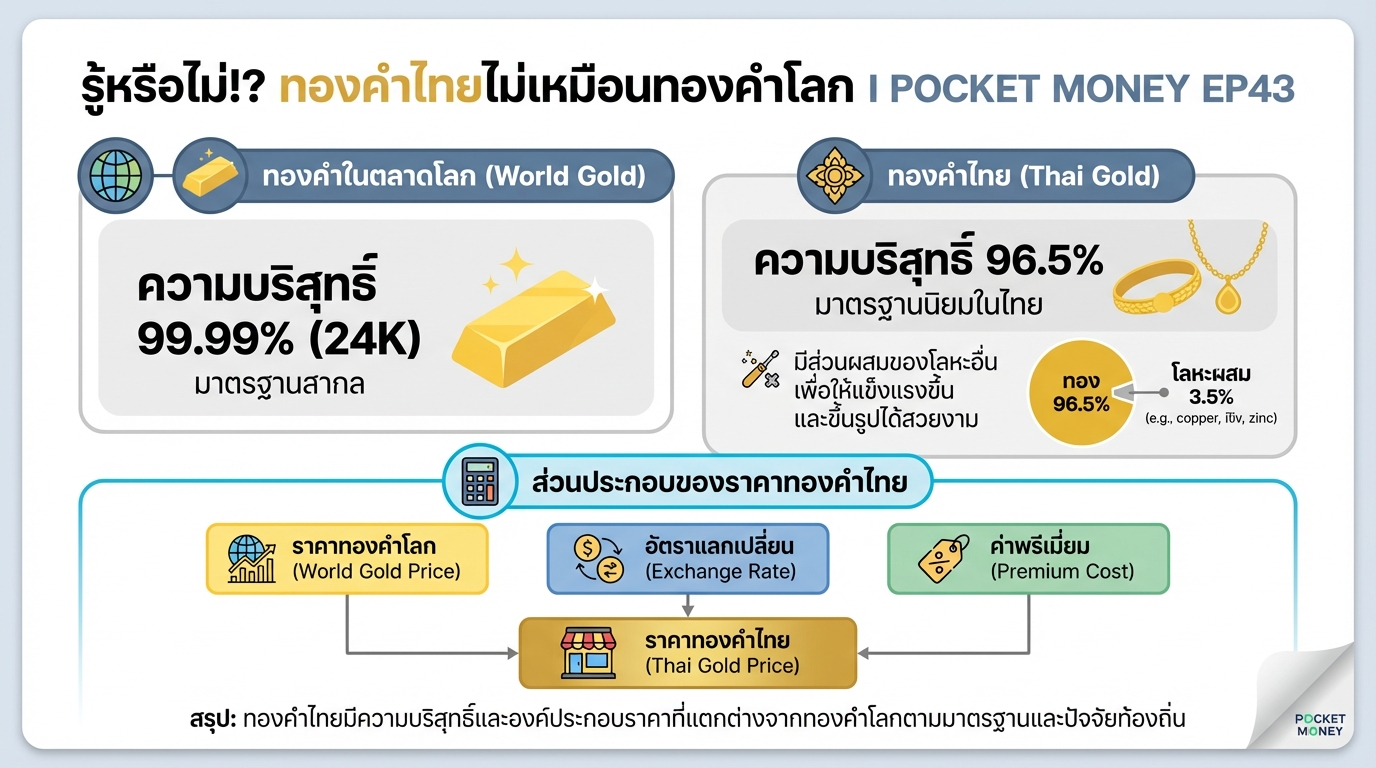 รู้หรือไม่!? ทองคำไทยไม่เหมือนทองคำโลก I POCKET MONEY EP43