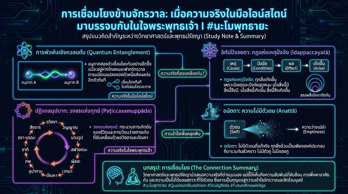 การเชื่อมโยงข้ามจักรวาล: ไอน์สไตน์พบพระพุทธเจ้า #นะโมพุทธายะ