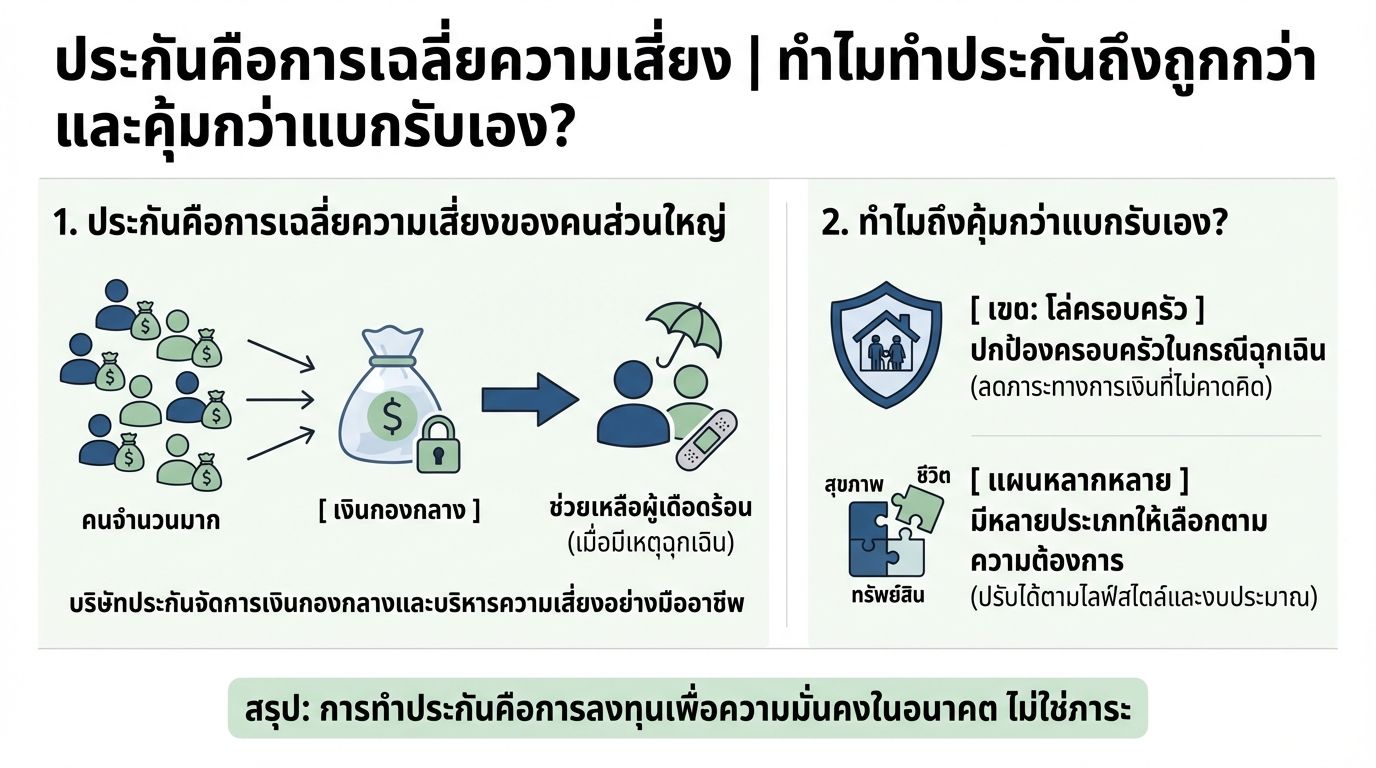 ประกันคือการเฉลี่ยความเสี่ยง | ทำไมทำประกันถึงถูกกว่า และคุ้มค่ากว่า?