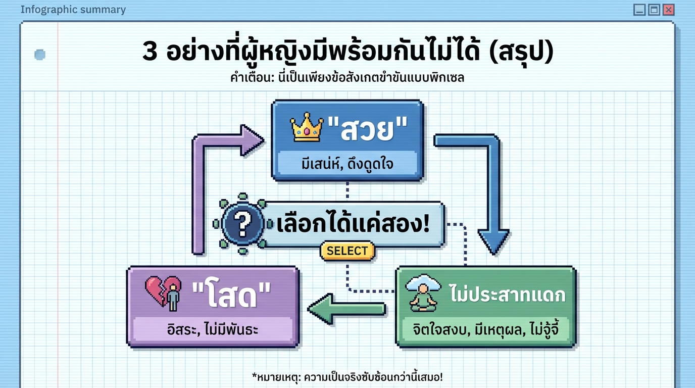 3 สิ่งที่ผู้หญิงมีพร้อมกันไม่ได้: ความรู้ใหม่จากน้อง Phupha 🥶