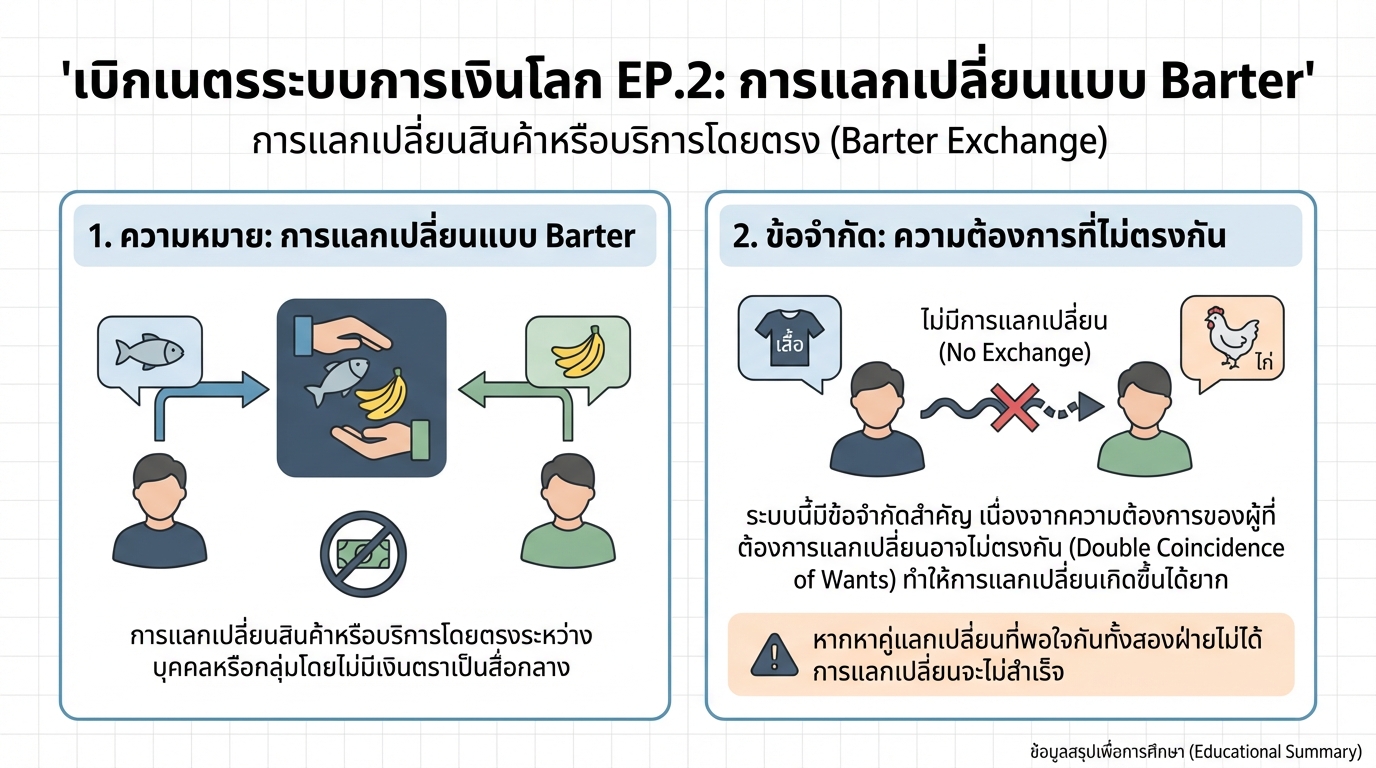 เบิกเนตรระบบการเงินโลก EP.2: การแลกเปลี่ยนแบบ Barter