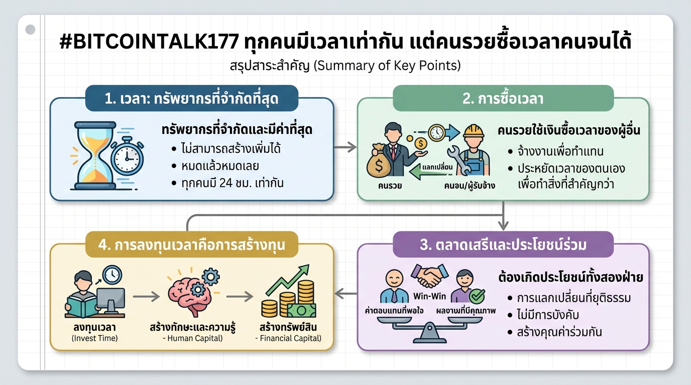 #BITCOINTALK177 ทุกคนมีเวลาเท่ากัน แต่คนรวยซื้อเวลาคนจนได้