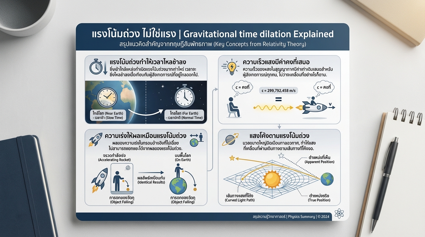 แรงโน้มถ่วง ไม่ใช่แรง | Gravitational time dilation Explained
