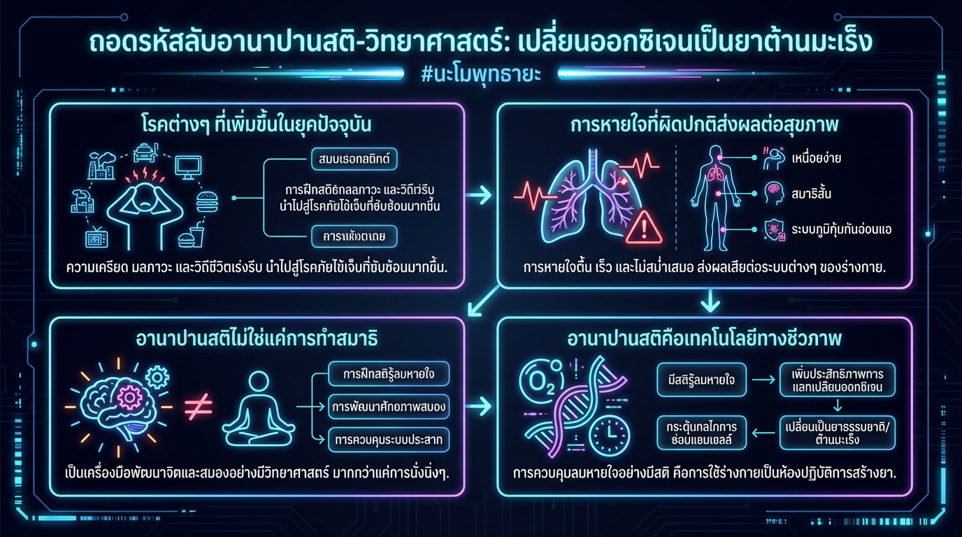 ถอดรหัสลับอานาปานสติ: วิทยาศาสตร์เปลี่ยนออกซิเจนเป็นยาต้านมะเร็ง