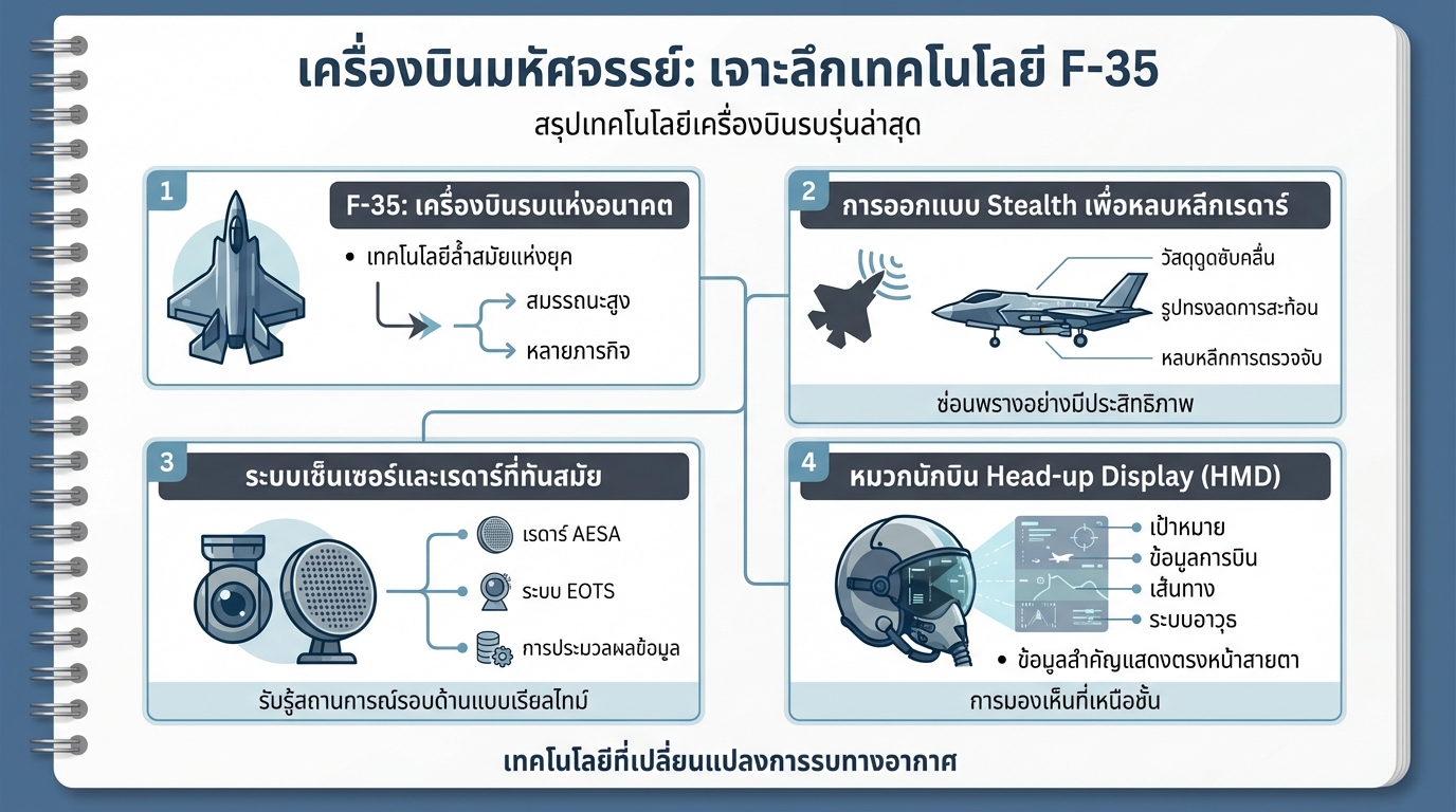 เครื่องบินมหัศจรรย์: เจาะลึกเทคโนโลยี F-35 สุดยอดเครื่องบินรบ