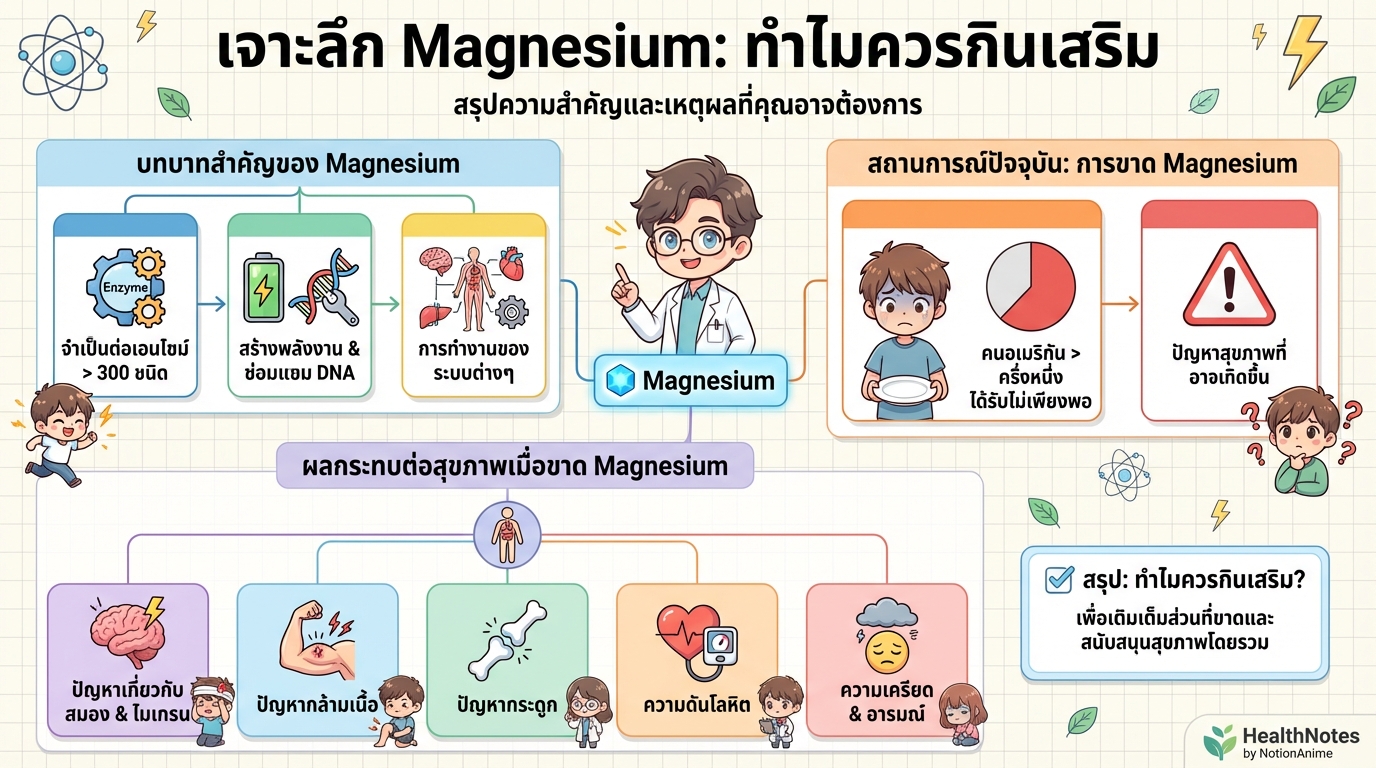 เจาะลึก Magnesium: ทำไมสารอาหารสำคัญนี้จึงควรกินเสริม