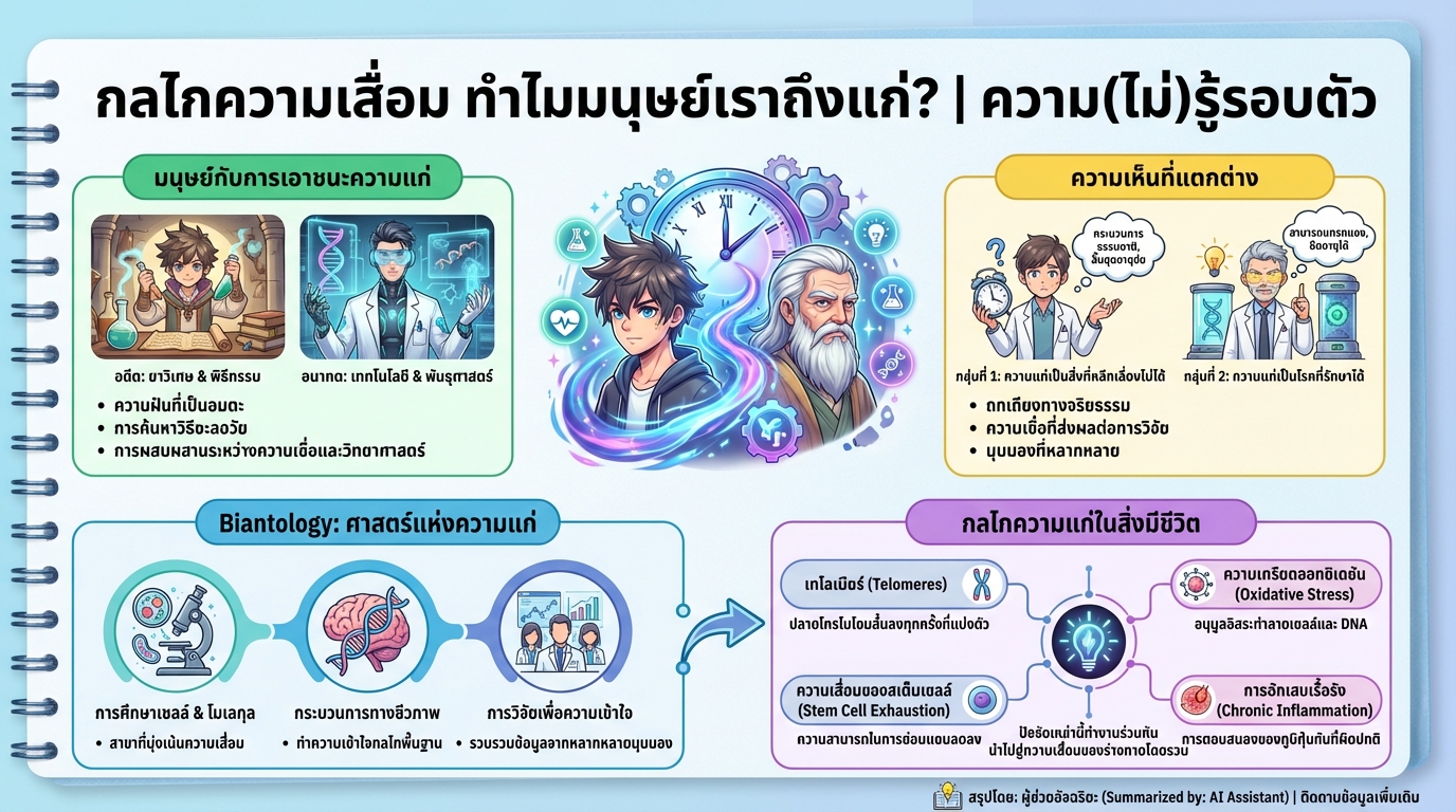 กลไกความเสื่อม ทำไมมนุษย์เราถึงแก่? | ความ(ไม่)รู้รอบตัว