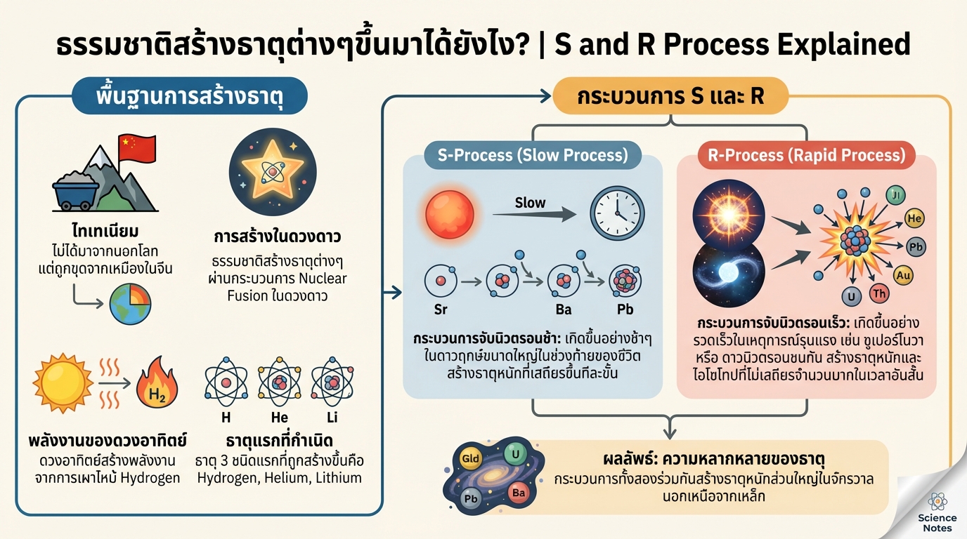 ธรรมชาติสร้างธาตุต่างๆ ขึ้นมาได้อย่างไร? | S and R Process