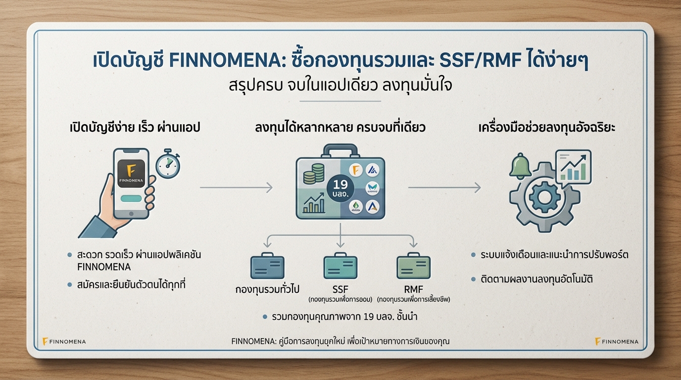 โหลดแอป FINNOMENA เปิดบัญชี ซื้อกองทุนรวม SSF RMF ง่ายๆ