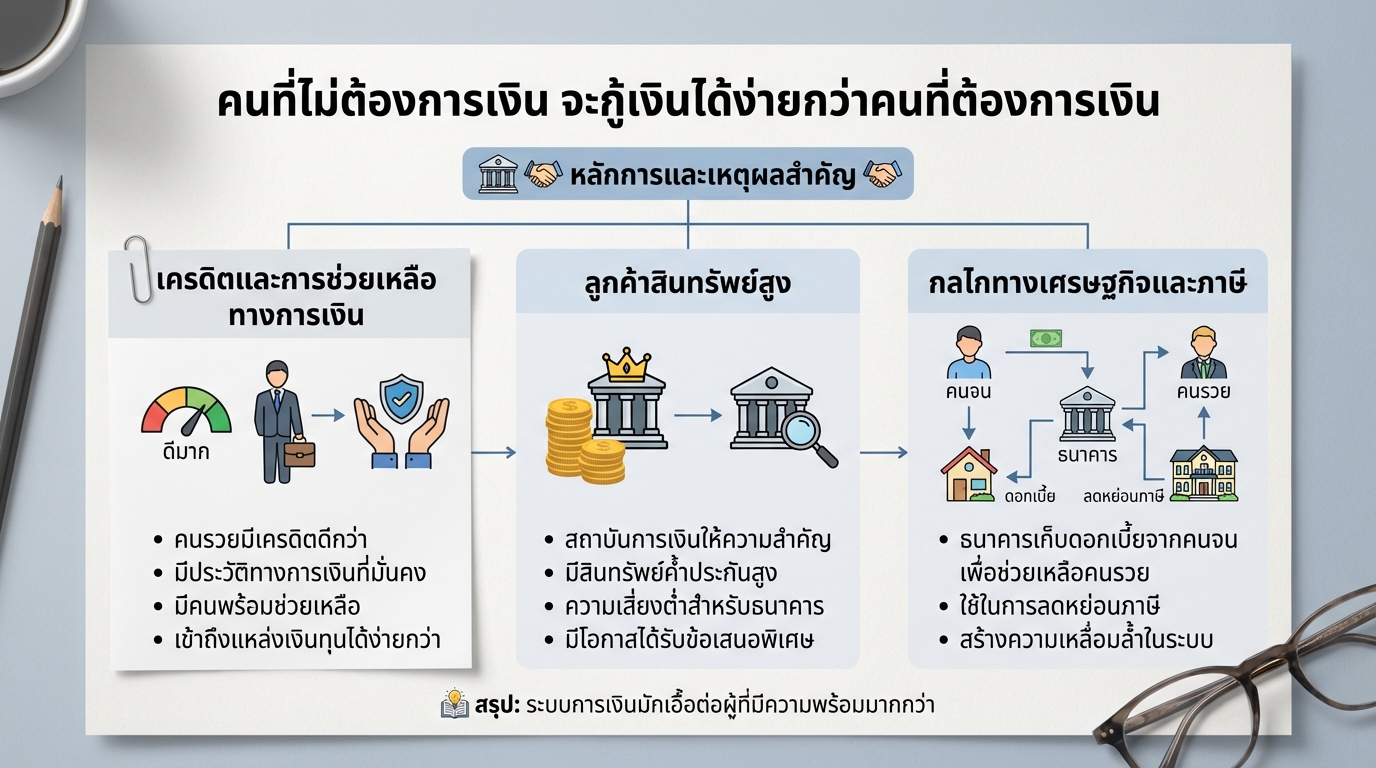 คนที่ไม่ต้องการเงินกู้เงินง่ายกว่า? ความจริงเบื้องหลังการเงิน