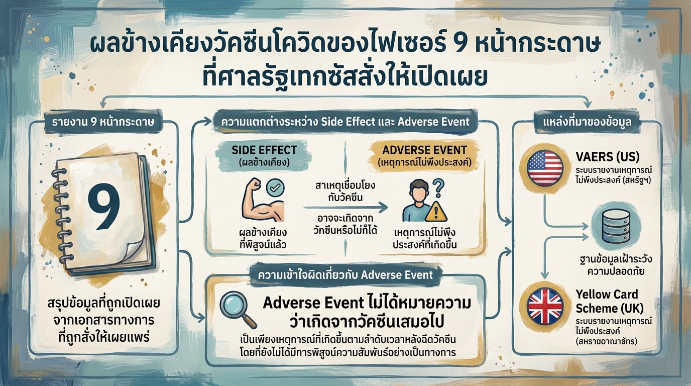 เปิดข้อมูลผลข้างเคียงวัคซีนไฟเซอร์ 9 หน้า: วิเคราะห์เจาะลึก
