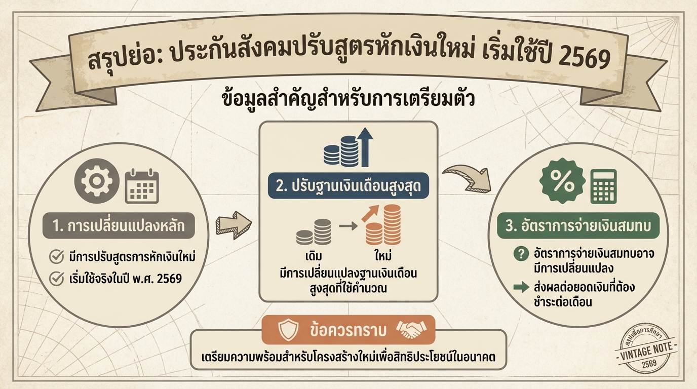 ประกันสังคมปรับสูตรหักเงินใหม่ ปี 2569: รู้ก่อนใคร!