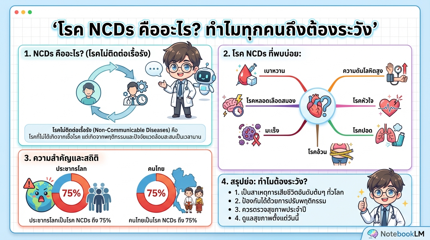 โรค NCDs คืออะไร? ทำไมทุกคนต้องระวัง? รู้จักโรคไม่ติดต่อเรื้อรัง