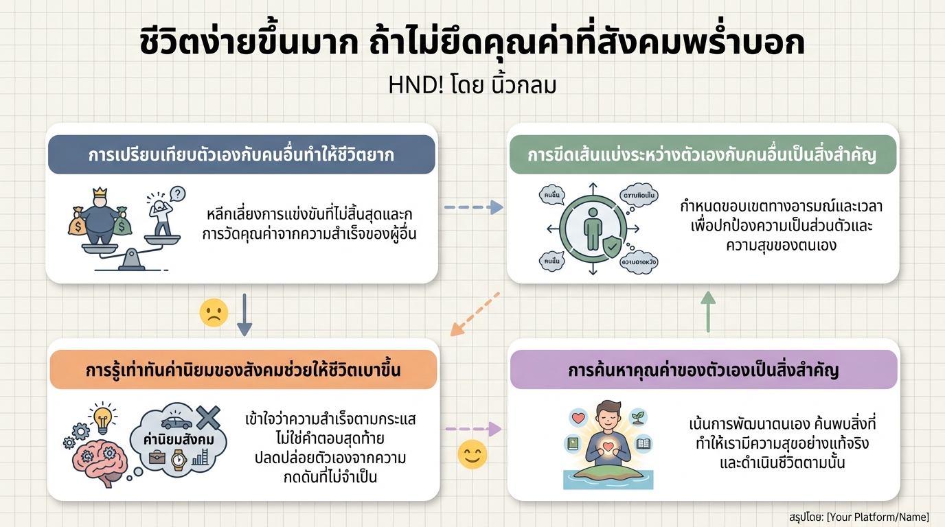 ชีวิตง่ายขึ้นมาก ถ้าไม่ยึดคุณค่าที่สังคมพร่ำบอก / HND! โดย นิ้วกลม