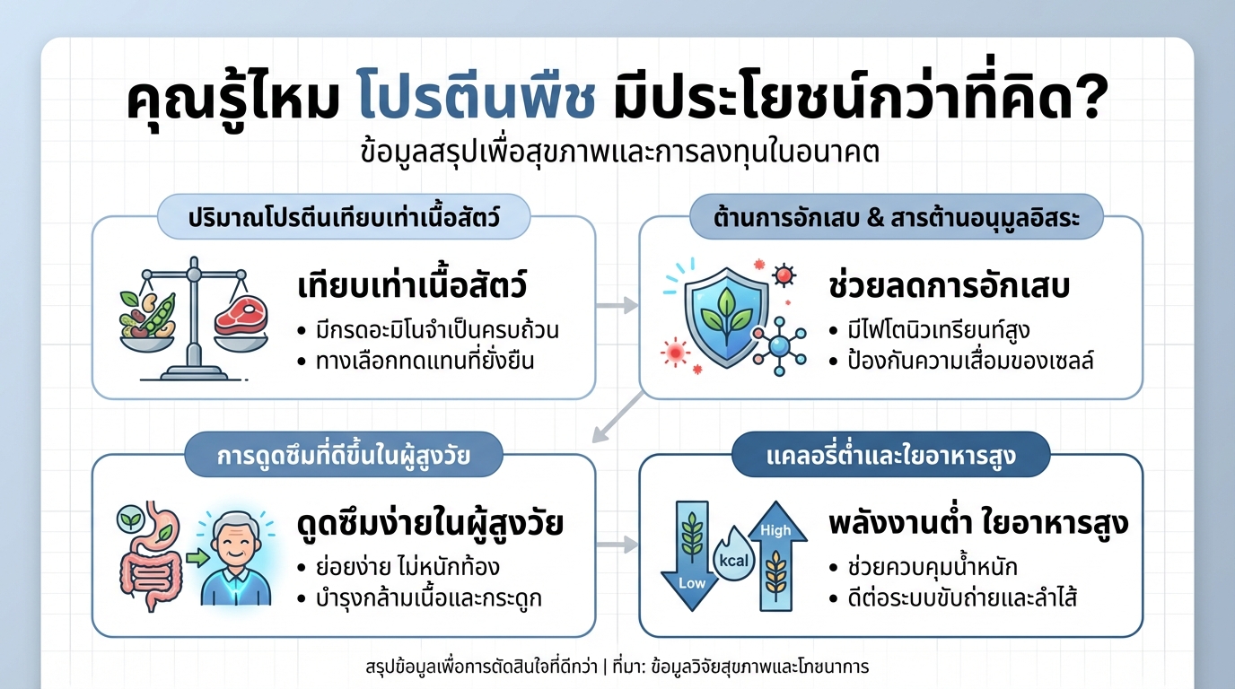 คุณรู้ไหมโปรตีนพืช มีประโยชน์กว่าที่คิด? ทางเลือกสุขภาพดีที่คุณอาจมองข้าม