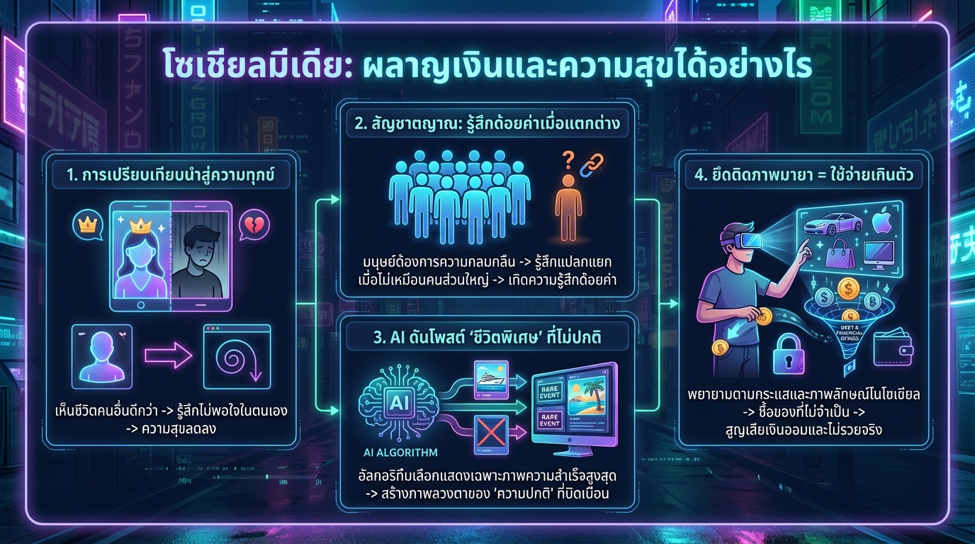 Social Media ผลาญเงินและความสุขได้อย่างไร #ยีราฟพารวย