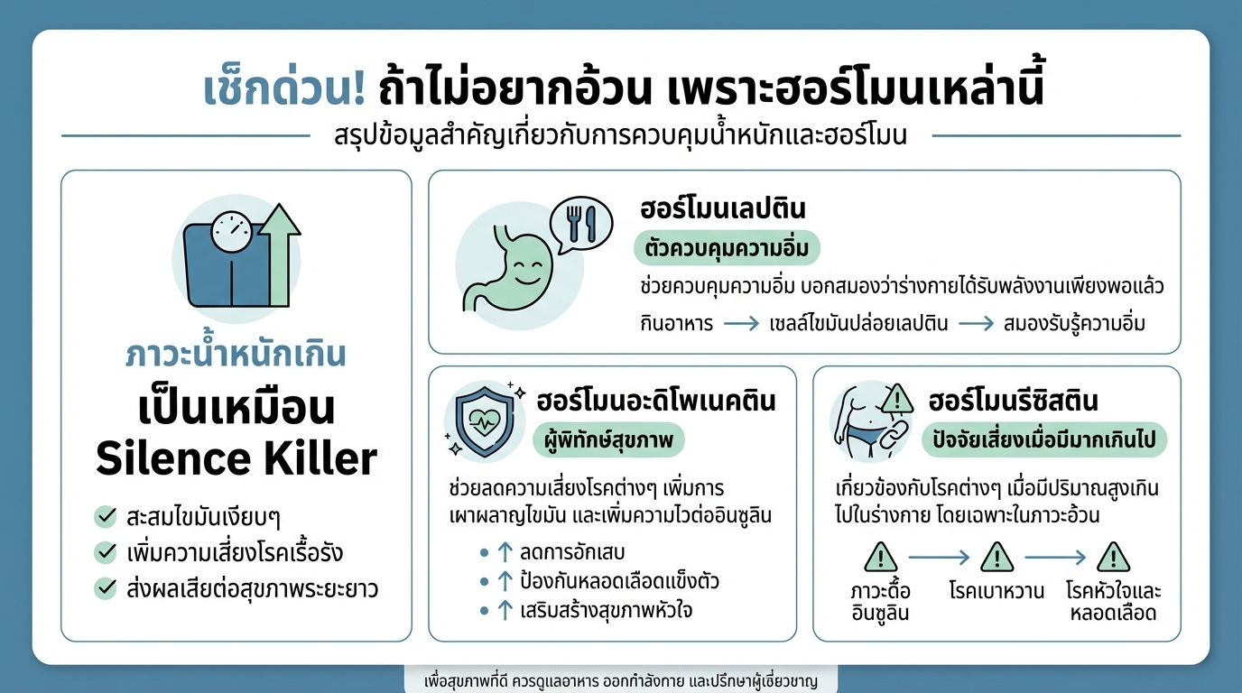 เช็กด่วน! ถ้าไม่อยากอ้วน เพราะฮอร์โมนเหล่านี้