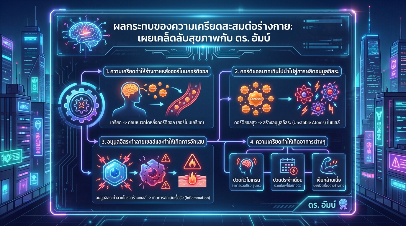 ผลกระทบของความเครียดสะสมต่อร่างกาย: เผยเคล็ดลับสุขภาพกับ ดร. อัมบ์