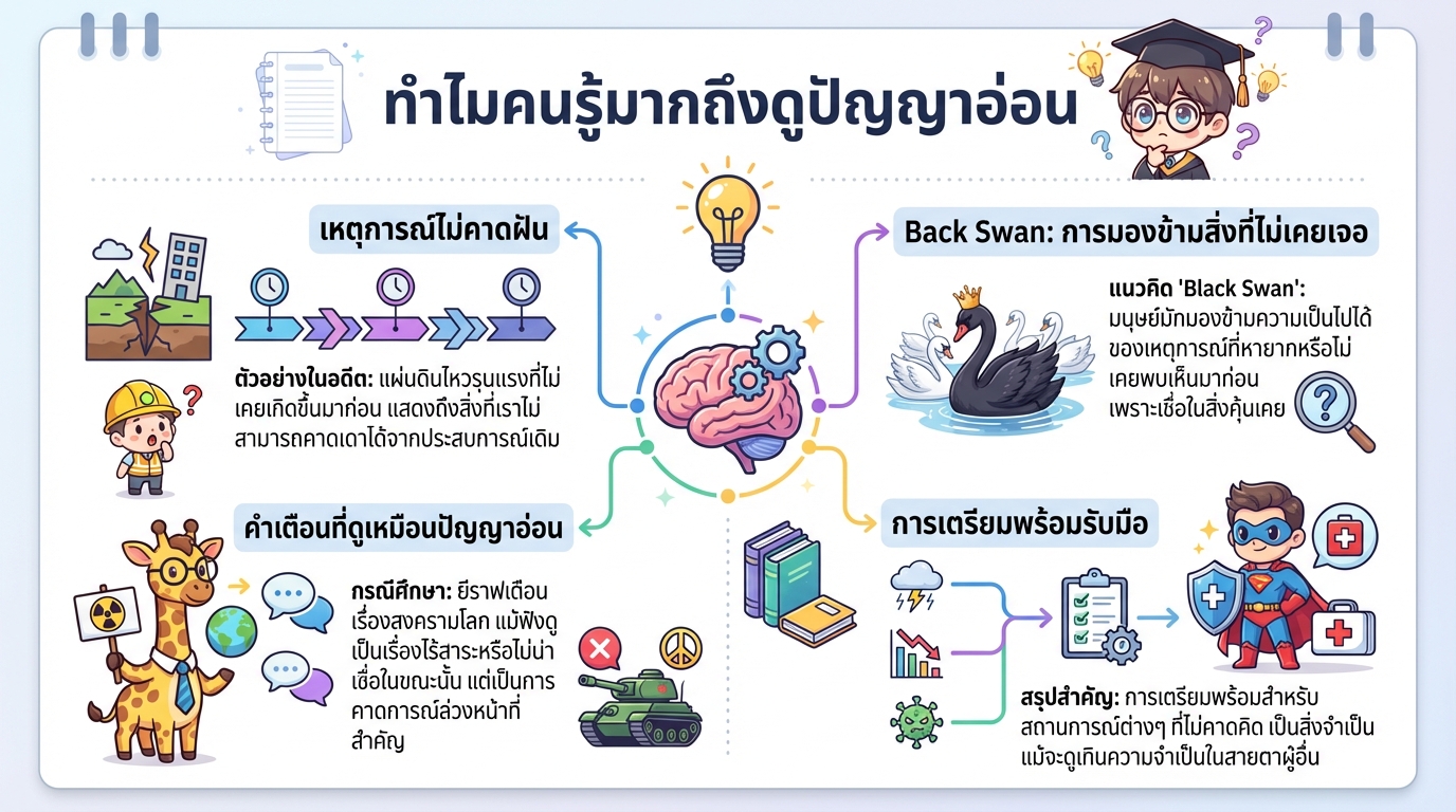 ทำไมคนรู้มากถึงดูปัญญาอ่อน: บทเรียนจากแผ่นดินไหวและสงครามโลก