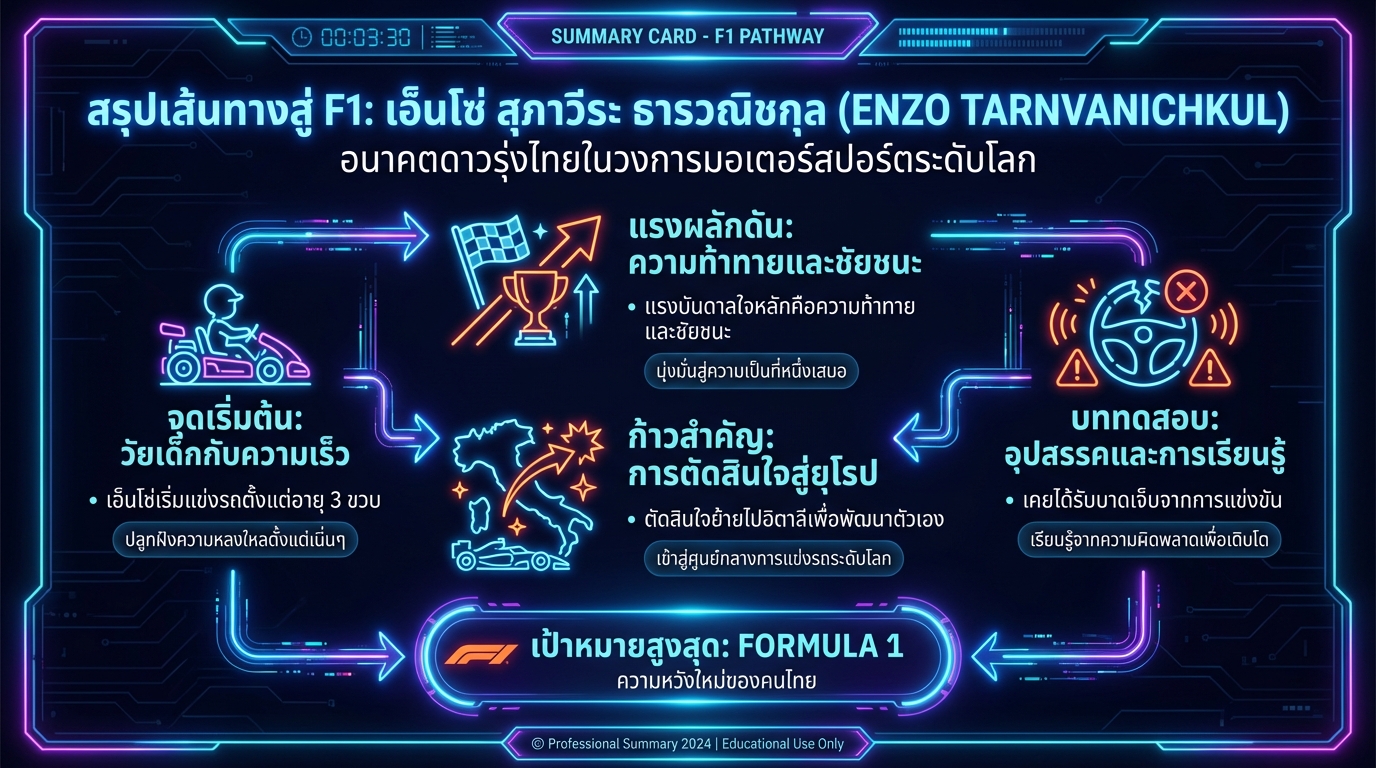 เส้นทางสู่ F1 ของ เอ็นโซ่ สุภาวีระ ธารวณิชกุล นักแข่งดาวรุ่งไทย | The Standard