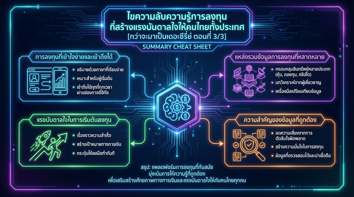 ไขความลับความรู้การลงทุน สร้างแรงบันดาลใจให้คนไทย [ตอนที่ 3/3]