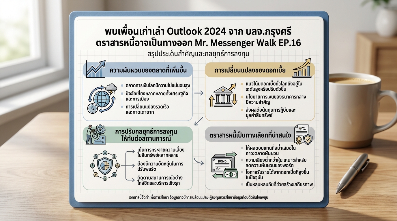 พบเพื่อนเก่าเล่า Outlook 2024 จาก บลจ.กรุงศรี ตราสารหนี้ Mr. Messenger Walk
