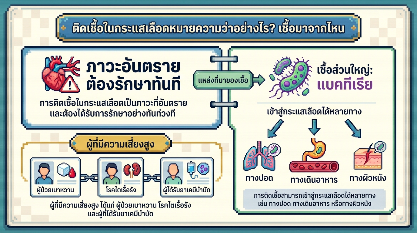 ติดเชื้อในกระแสเลือด: สาเหตุ อาการ และแนวทางการรักษา