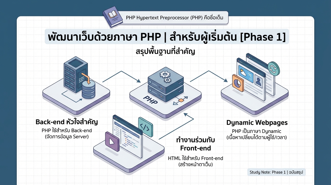 พัฒนาเว็บด้วยภาษา PHP สำหรับผู้เริ่มต้น [Phase 1]
