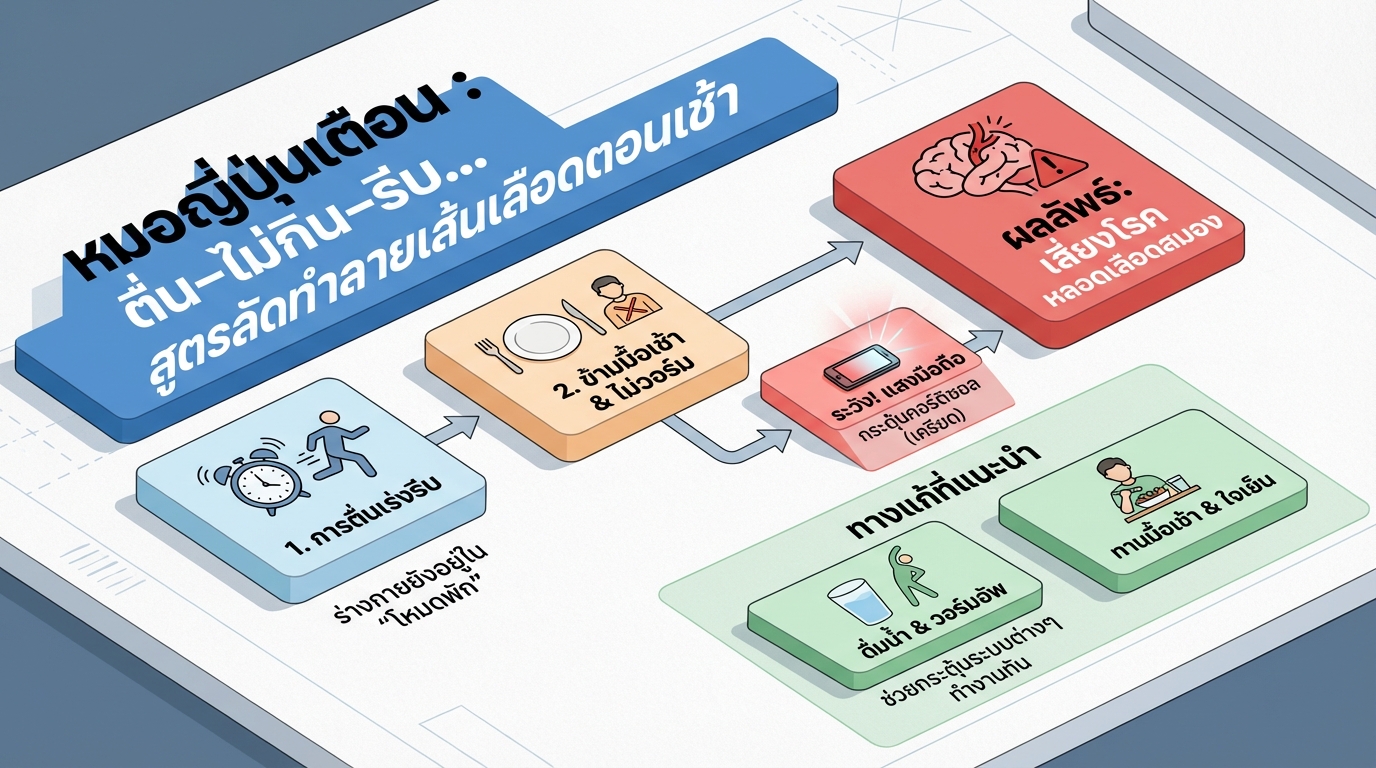 หมอญี่ปุ่นเตือน: สูตรลัดทำลายเส้นเลือดตอนเช้าในผู้สูงวัย