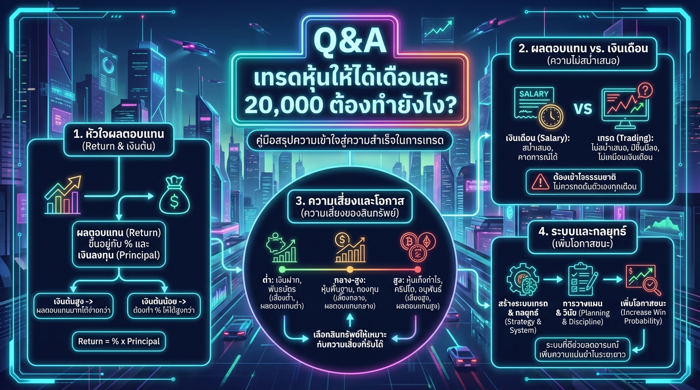 Q&A เทรดหุ้นให้ได้เดือนละ 20,000: วิเคราะห์เจาะลึกจากผู้เชี่ยวชาญ