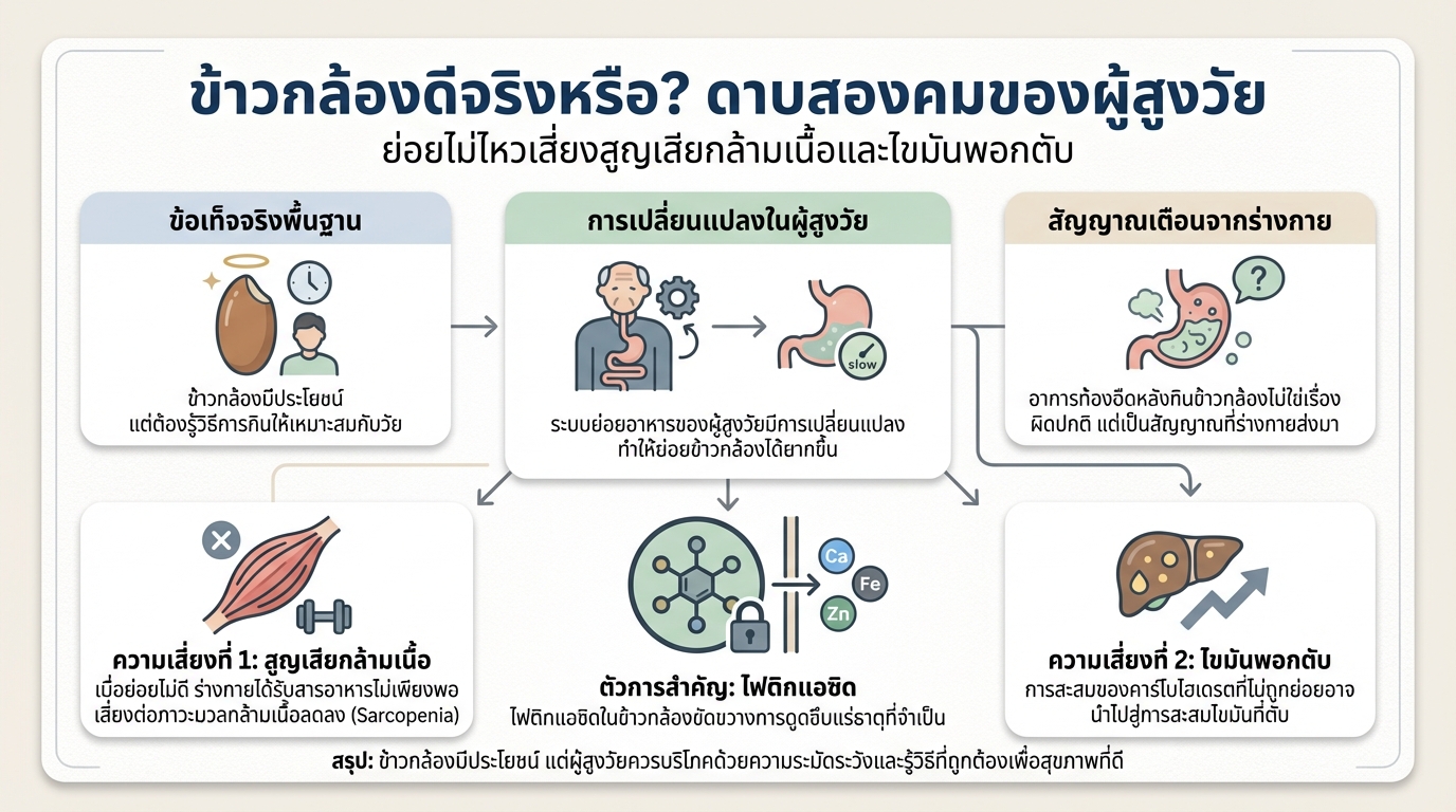 ข้าวกล้องดีจริงหรือ? ผู้สูงวัยต้องรู้: ย่อยยาก เสี่ยงขาดสารอาหาร