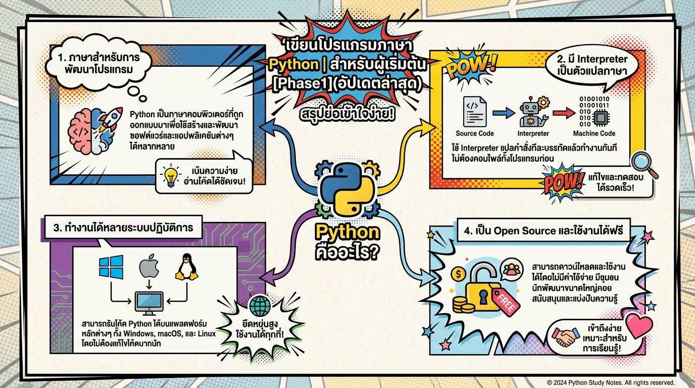 เขียนโปรแกรมภาษา Python สำหรับผู้เริ่มต้น [Phase1] อัปเดตล่าสุด