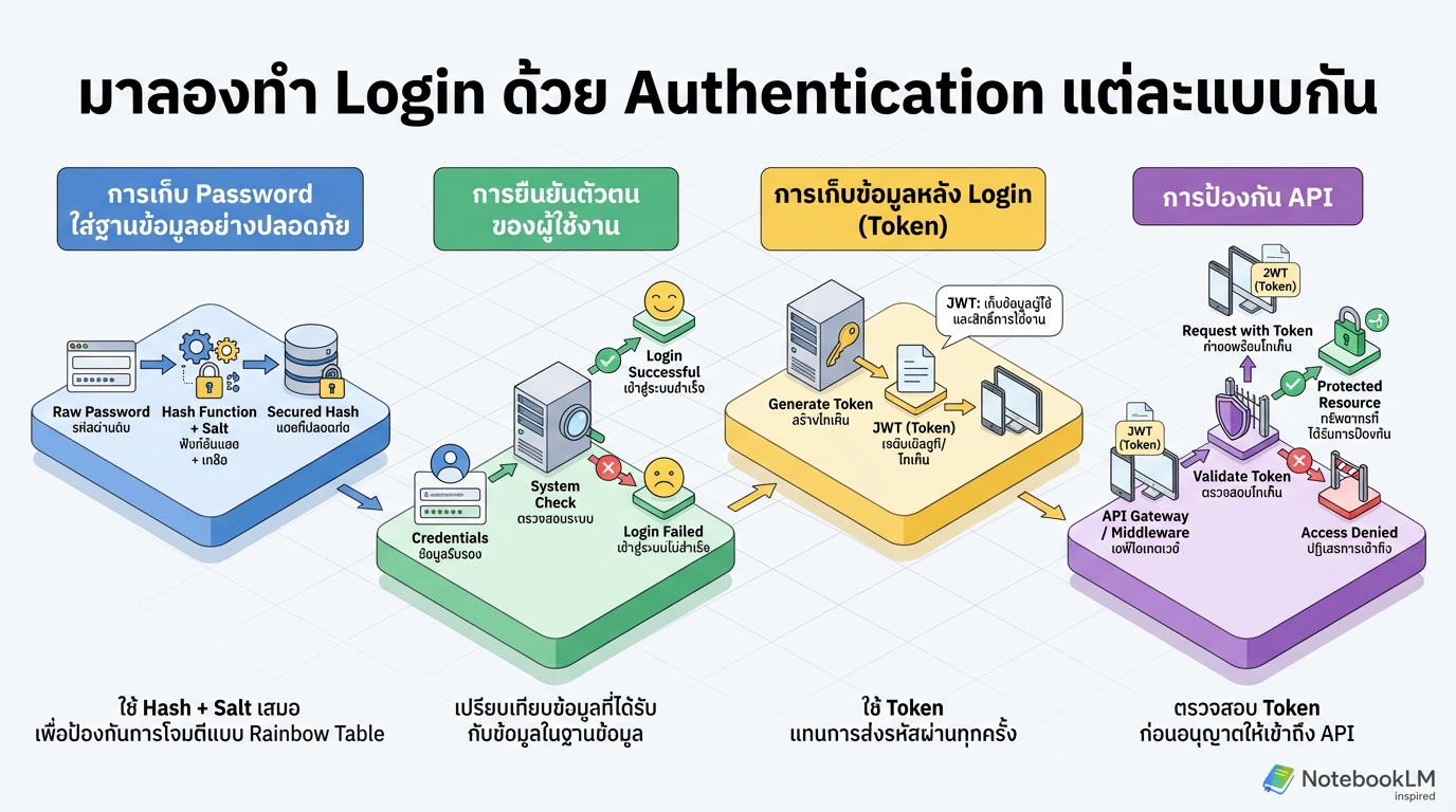 มาลองทำ Login ด้วย Authentication แต่ละแบบกัน