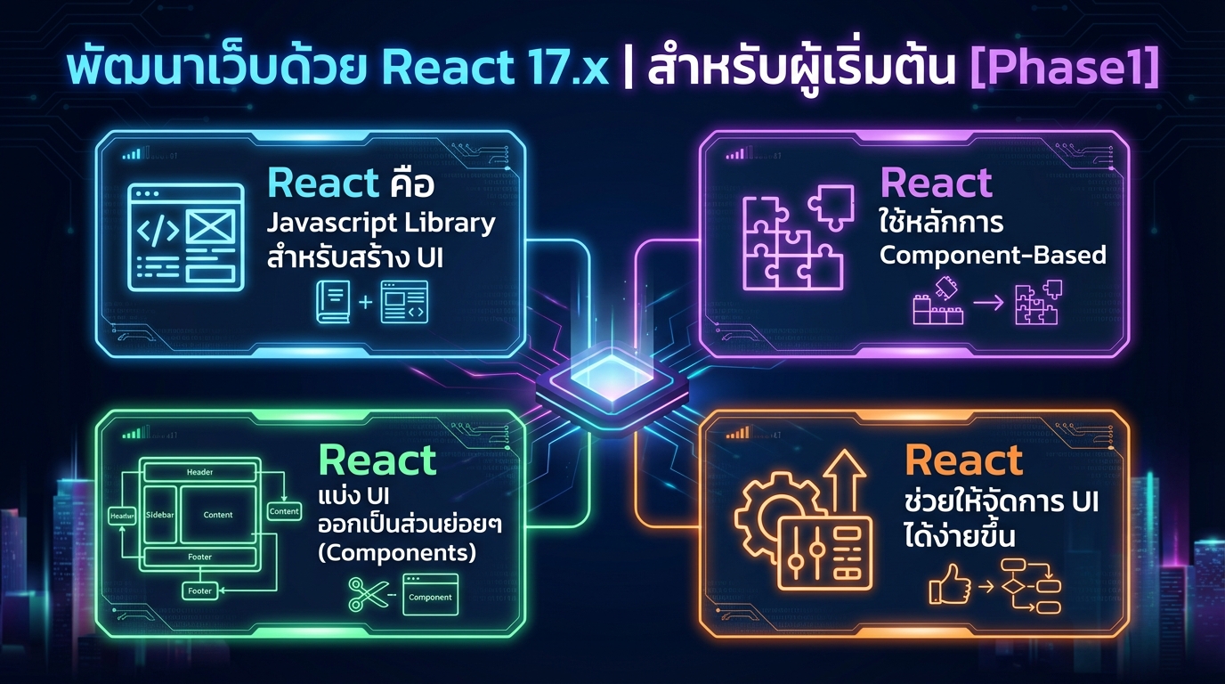 พัฒนาเว็บด้วย React 17.x สำหรับผู้เริ่มต้น [Phase1] ฉบับสมบูรณ์